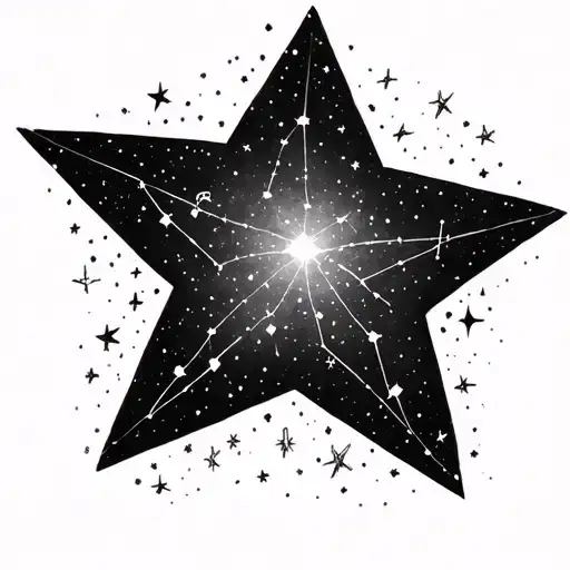 C A S A in star constellations forming the shape tattoo design idea