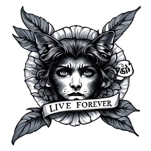 oasis live forever tattoo design idea