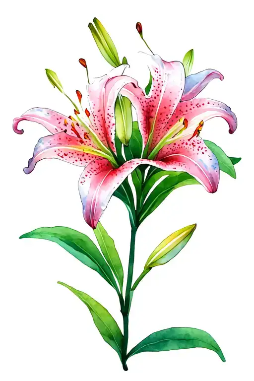 lillium stargazer lily flowers tattoo design idea