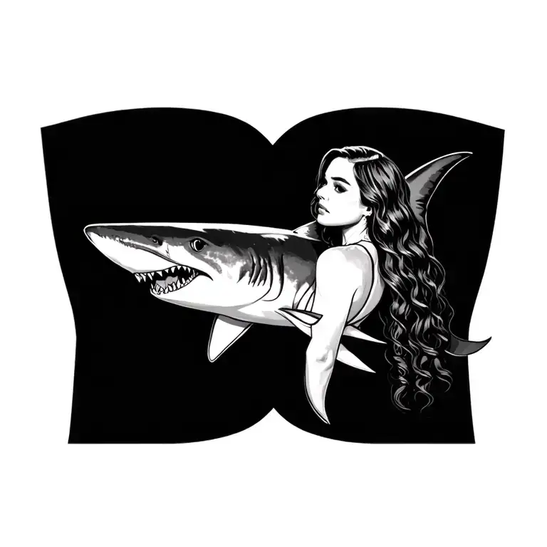Carmella in a Shark outline tattoo tattoo design idea