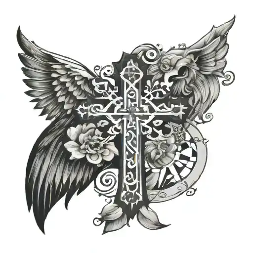 Celebrating family, especially my 11 year old daughter Charlotte who's autistic and my dad who died in 2011 with cross tattoo design idea