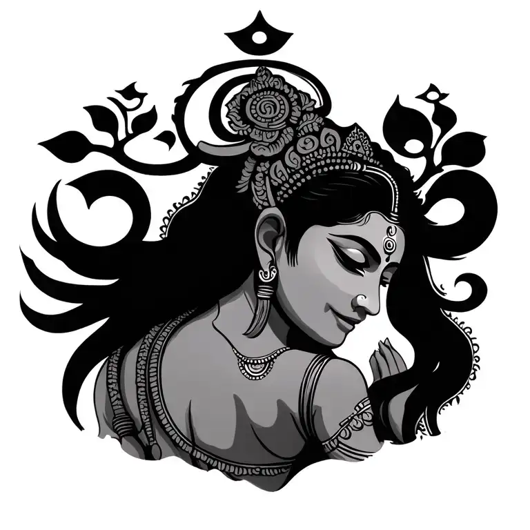 om namah parvathi pathaye har har mahadev on the back tattoo design idea
