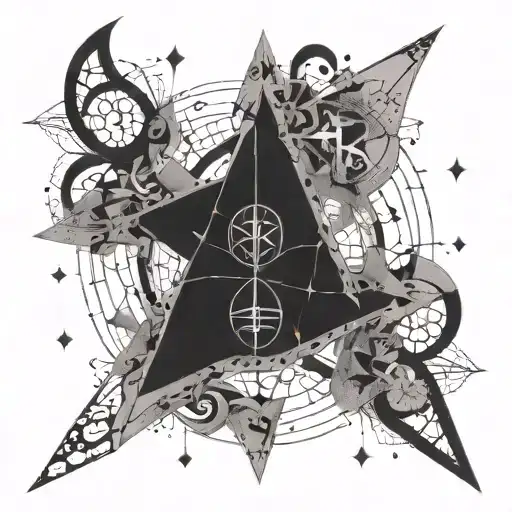 An intricate design of mystical symbols and equations, representing the balance between chaos and order tattoo design idea