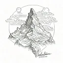 matterhorn mountain peak tattoo design idea