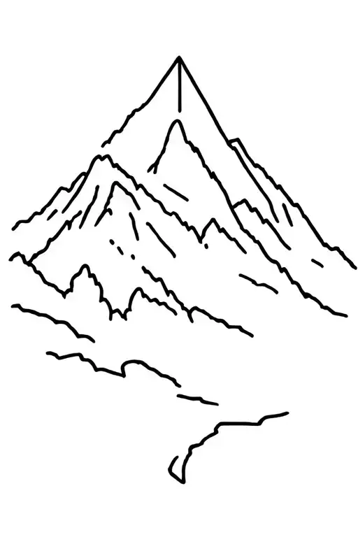 Mont Blanc mountain peak with symbols of france tattoo design idea