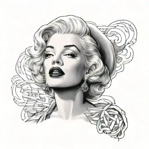 marilyn monroe gangster tattoo design idea