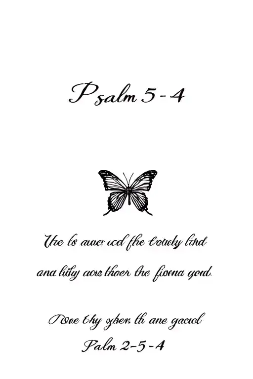 Psalm 25:4-5 (small butterfly on the end) tattoo design idea