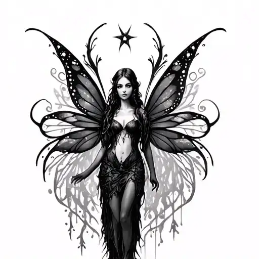 Gothic Fairy tattoo design idea