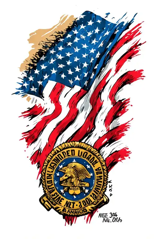 battle worn American flag with army insignia and special forces tab and Vietnam war date on wrist  tattoo design idea