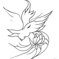 phoenix lotus flower wolf tattoo design idea