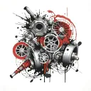 paper chaser turbo smoke tattoo design idea