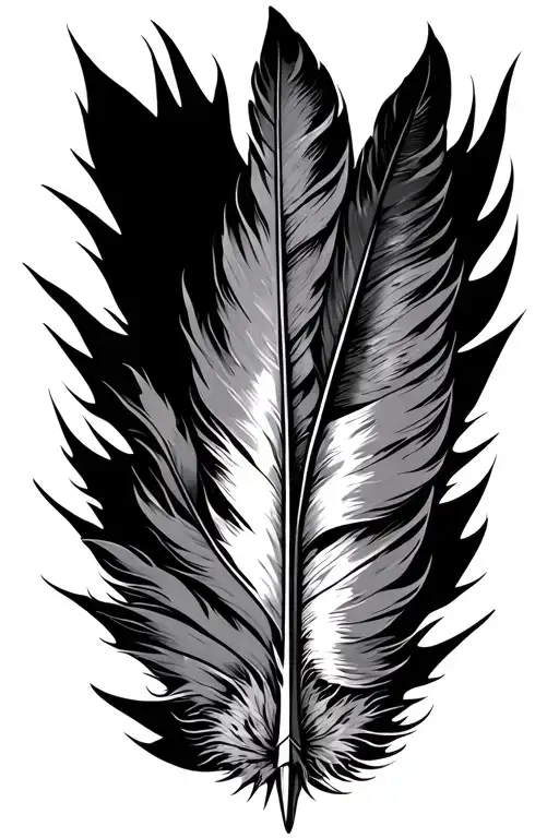 feather and arrows representing progress tattoo design idea