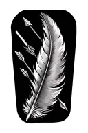 feather and arrows representing progress tattoo design idea