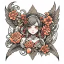anime characters tattoo design idea