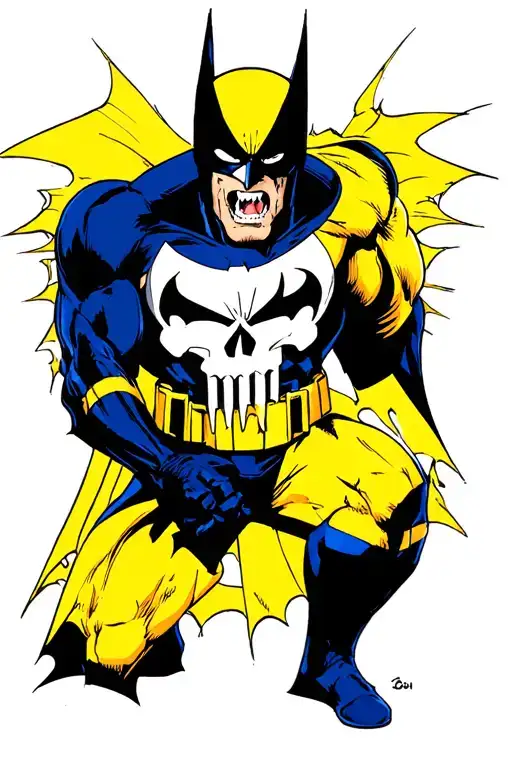 Batman angry, Wolverine angry, the punisher angry, daredevil angry tattoo design idea