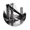 new river gorge bridge tattoo design idea