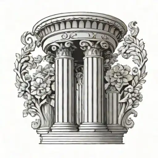 Column and TempleArchitecture: A tattoo of a Greek column, like the Doric, lonic, or Corinthian styles, can symbolize w tattoo design idea
