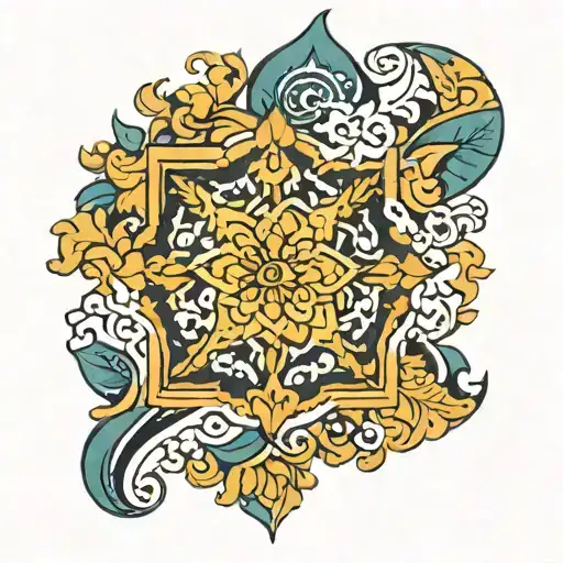 Spanish tile pattern tattoo design idea