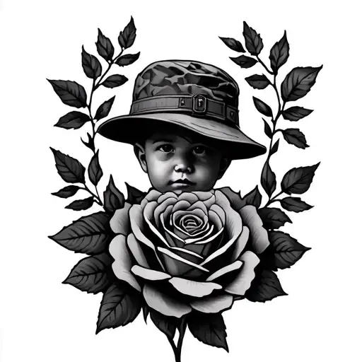 Usmc infantry tattoo with roses tattoo design idea