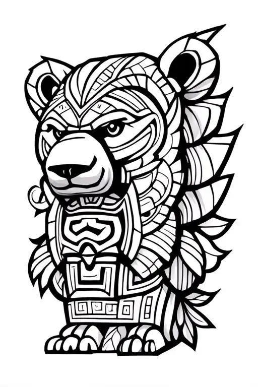 Brother Bear Totem pole inspired design tattoo design idea