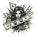 sex, drug, money tattoo design idea