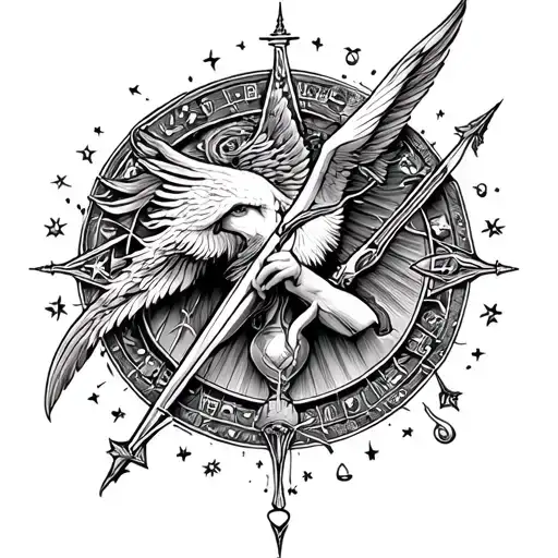 Libra love sagittarius tattoo design idea