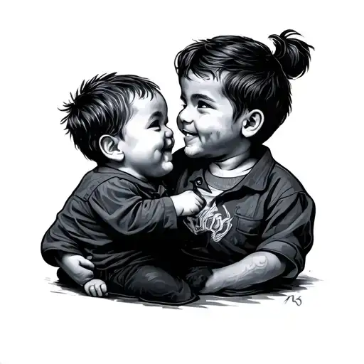 Child Dad tattoo design idea