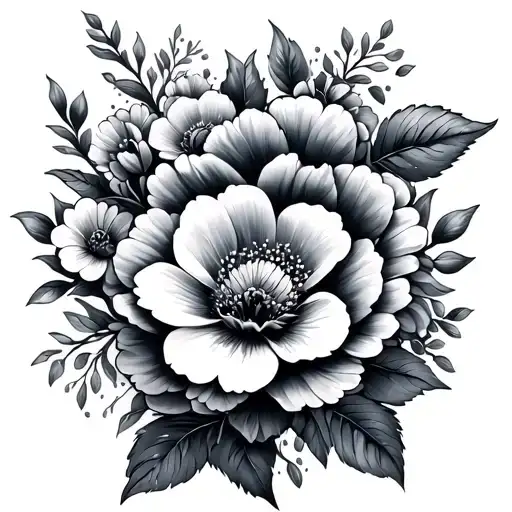 flowers tattoo design idea