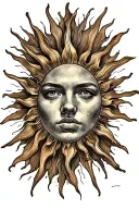 sun rays tattoo design idea