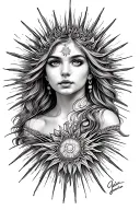 sun rays tattoo design idea