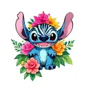 stitch, scrump, zebra pattern incorporating elements tattoo design idea