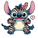 stitch, scrump, zebra pattern incorporating elements tattoo design idea