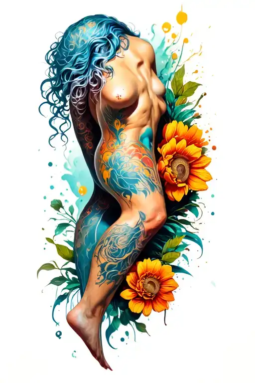 thigh tattoo, chaotic mind, bipolar, anxiety, adhd, ocd tattoo design idea