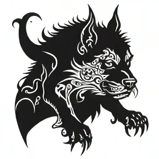 devil dogs tattoo design idea