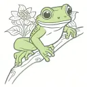 Beanie Baby Tree Frog with the words "I love you" above it and "Jesus loves you most" below it tattoo design idea