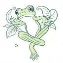 Beanie Baby Tree Frog with the words "I love you" above it and "Jesus loves you most" below it tattoo design idea
