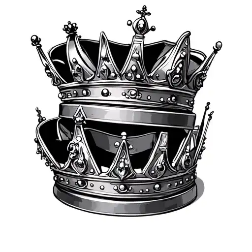 king crown, queen crown, prince crown stacked on each other tattoo design idea