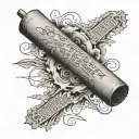 blunt with scripture rolled into it  tattoo design idea