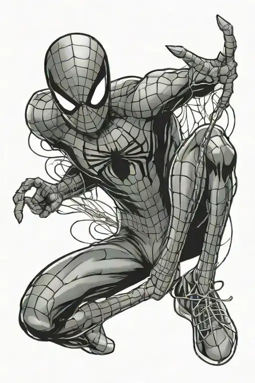 Spider-Man with Green Day and music tattoo design idea