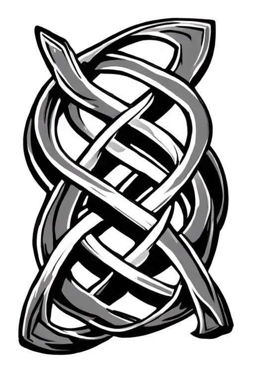 viking tribal celtic knot intertwined tattoo design idea