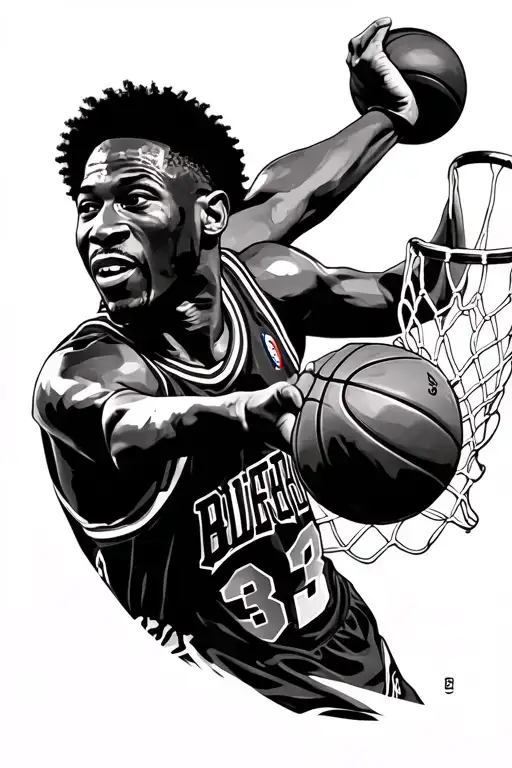 Michael Jordan dunk, Larry bird, Dennis Rodman tattoo design idea