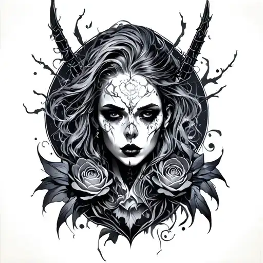 Dark Fantasy tattoo design idea