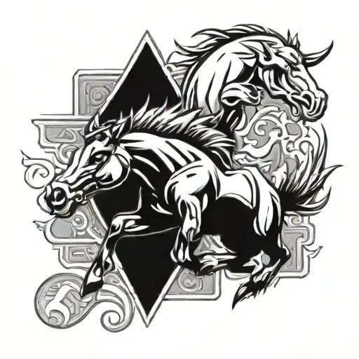 Denver bronco money background tattoo design idea