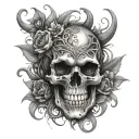 he ginger biomech organic skull tattoo design idea