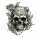 he ginger biomech organic skull tattoo design idea