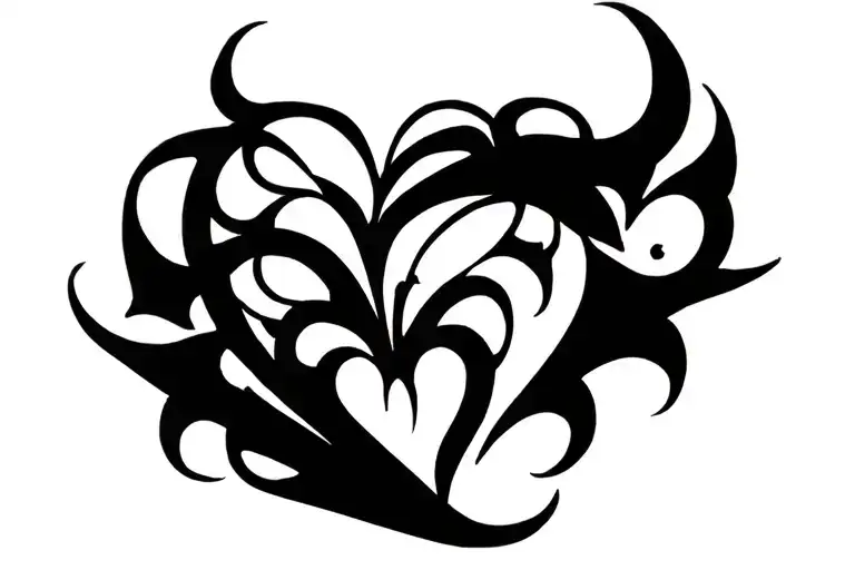 lower back tribal tramp stamp small heart keyhole  tattoo design idea