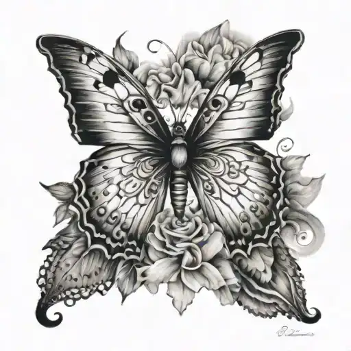 tatto envolving travel, teaching, biology and something about Turner's syndrome (a butterfly, C0, etc) tattoo design idea