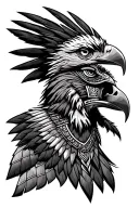 aztec warrior eagle head tattoo design idea