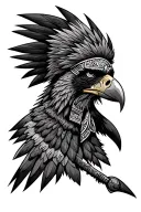 aztec warrior eagle head tattoo design idea