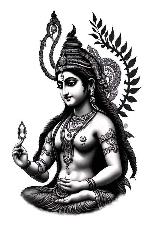 hinduism durga devi tattoo design idea